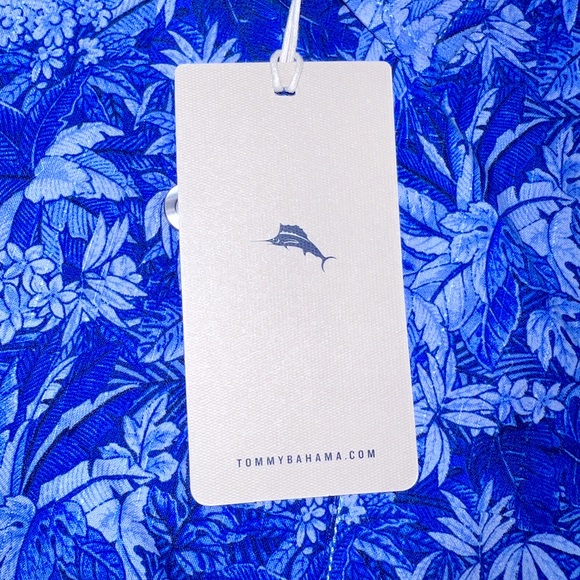 Tommy Bahama Short Sleeve Shirt Mens Small Blue Button Up Collared 100% Silk NWT - Picture 10 of 13